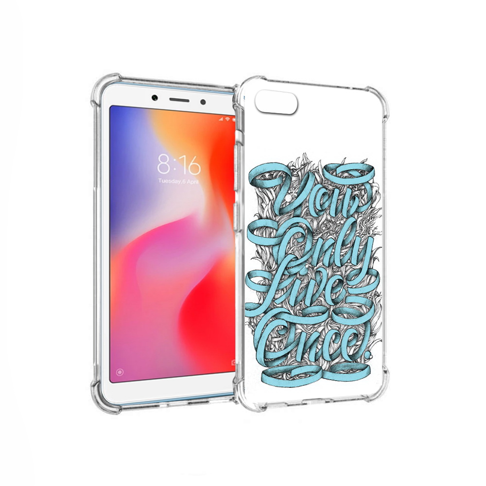 

Чехол MyPads Tocco для Xiaomi Redmi 6A слова из ленты абстракция (PT113916.305.607), Прозрачный, Tocco