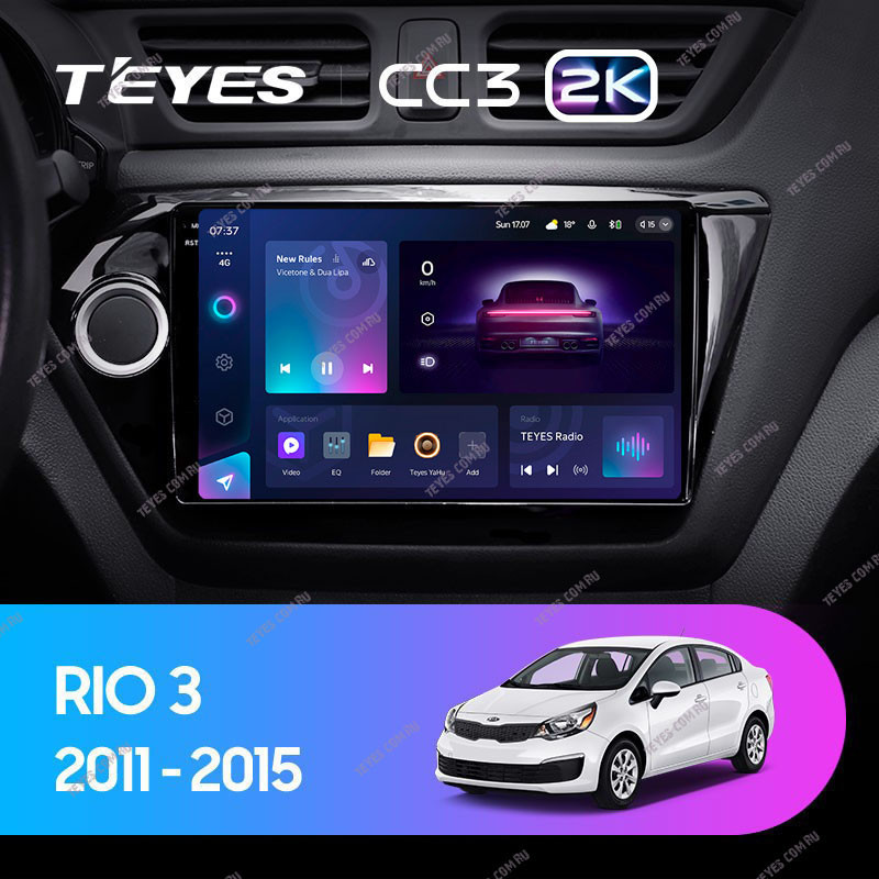 Штатная магнитола Teyes CC3 2K 432 Kia RIO 3 2011-2016 3660000₽