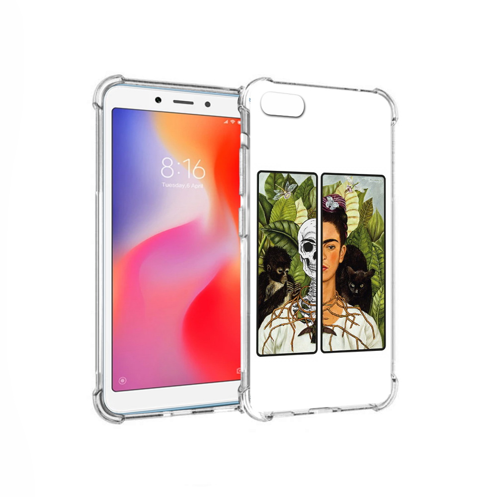 

Чехол MyPads Tocco для Xiaomi Redmi 6A сдвоенная картинка девушка скелет, Прозрачный, Tocco