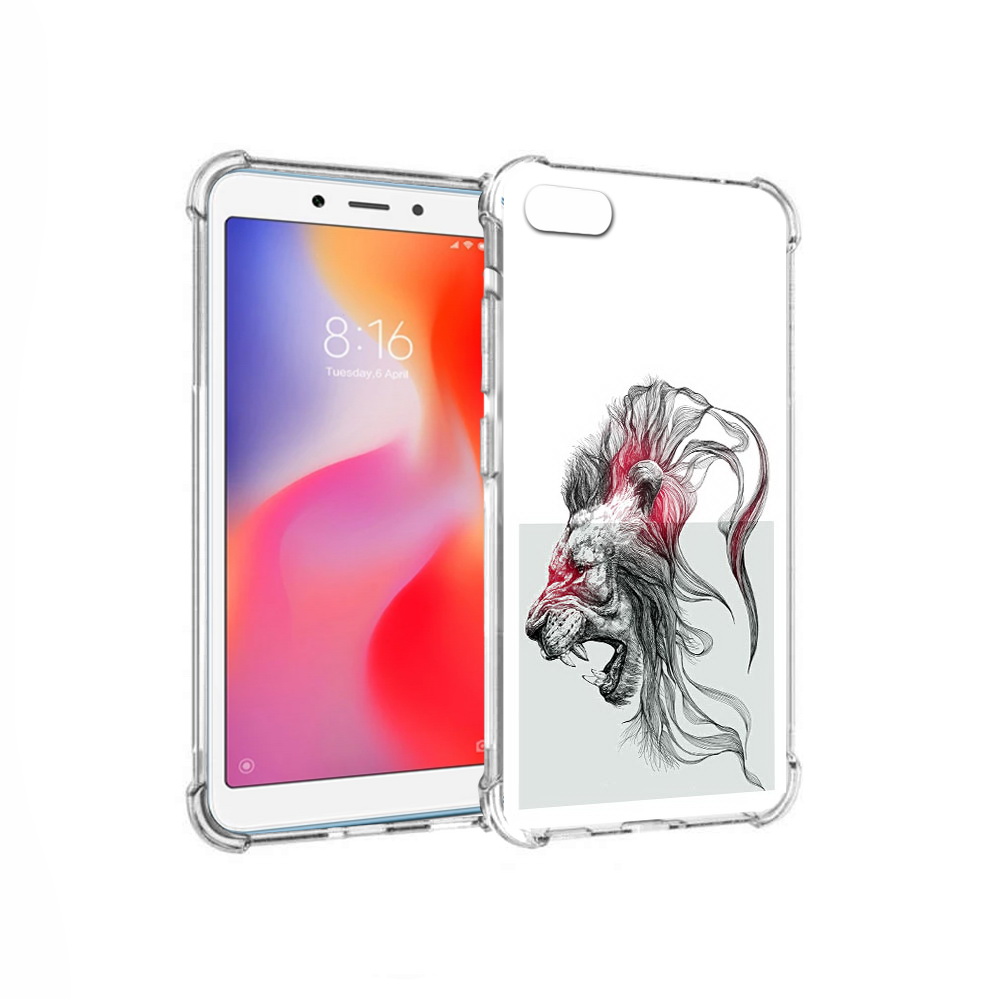 

Чехол MyPads Tocco для Xiaomi Redmi 6A разъяренный лев (PT113916.305.576), Прозрачный, Tocco