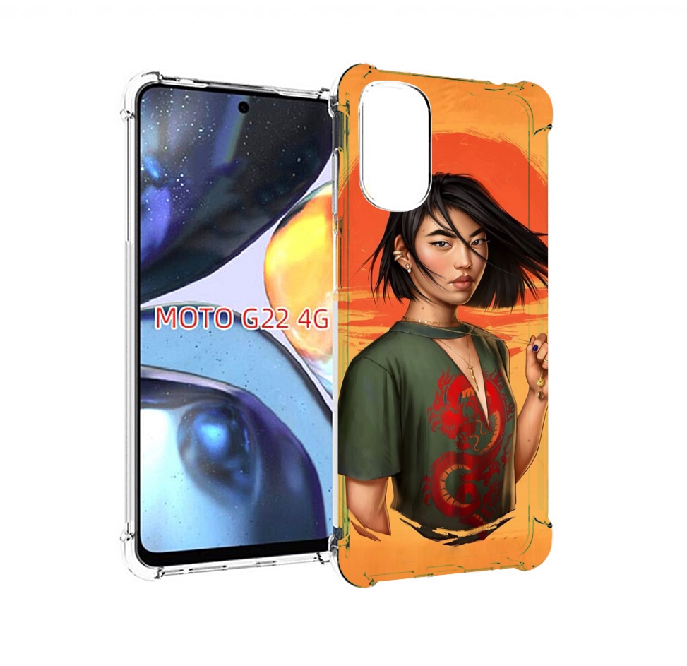 

Чехол MyPads девушка-в-оранжевом-фоне женский для Motorola Moto G22 4G, Прозрачный, Tocco