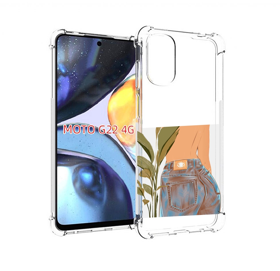 

Чехол MyPads девушка-в-джинсах для Motorola Moto G22 4G, Прозрачный, Tocco