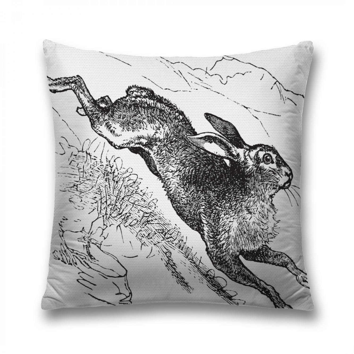 

Наволочка декоративная JoyArty "Графический заяц" на молнии, 45x45 см, Белый, Графический заяц