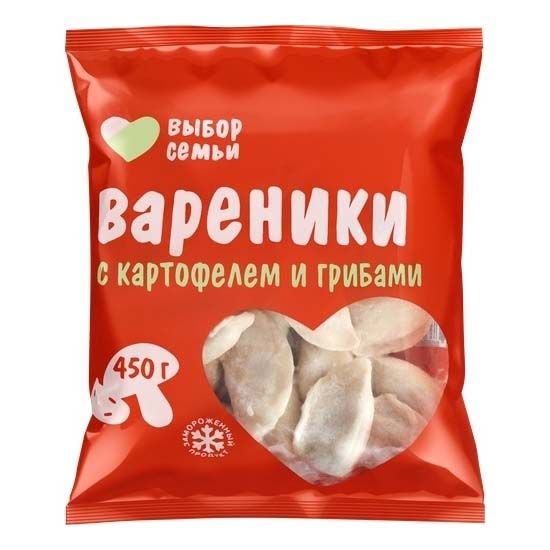 Вареники Выбор Семьи с картофелем и грибами 450 г