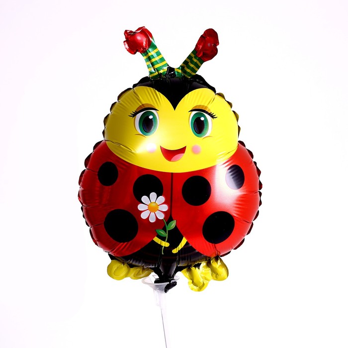 

Шар фольгированный 13" «Божья коровка с цветком», Воздушное оформление. Животные