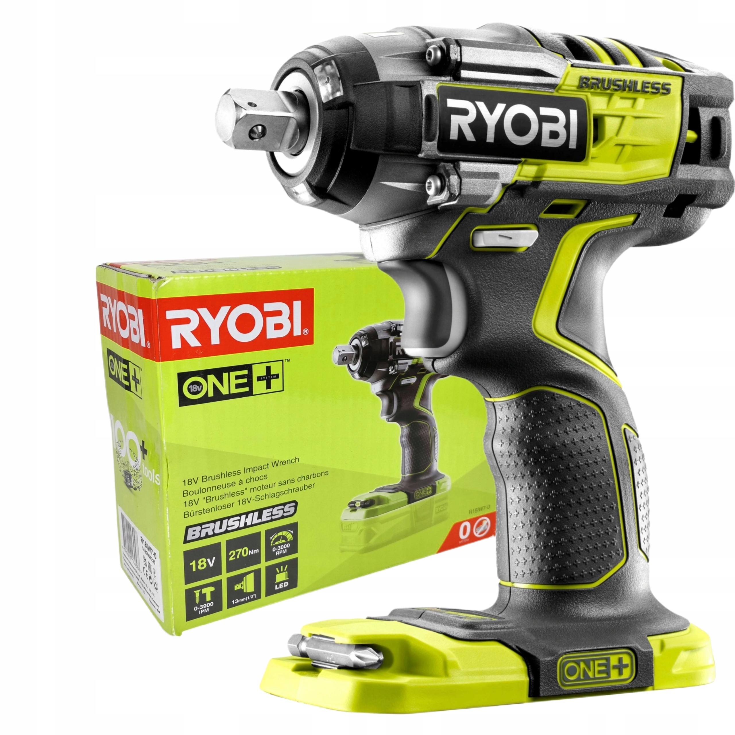 Бесщеточный аккумуляторный ударный гайковерт Ryobi R18iW7-0 5133004220 палетка теней для век 54 а