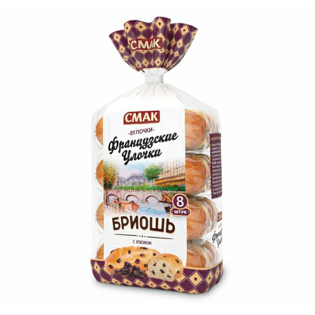 

Булочка бриош Смак Французские улочки с кусочками шоколада 30 г х 8 шт