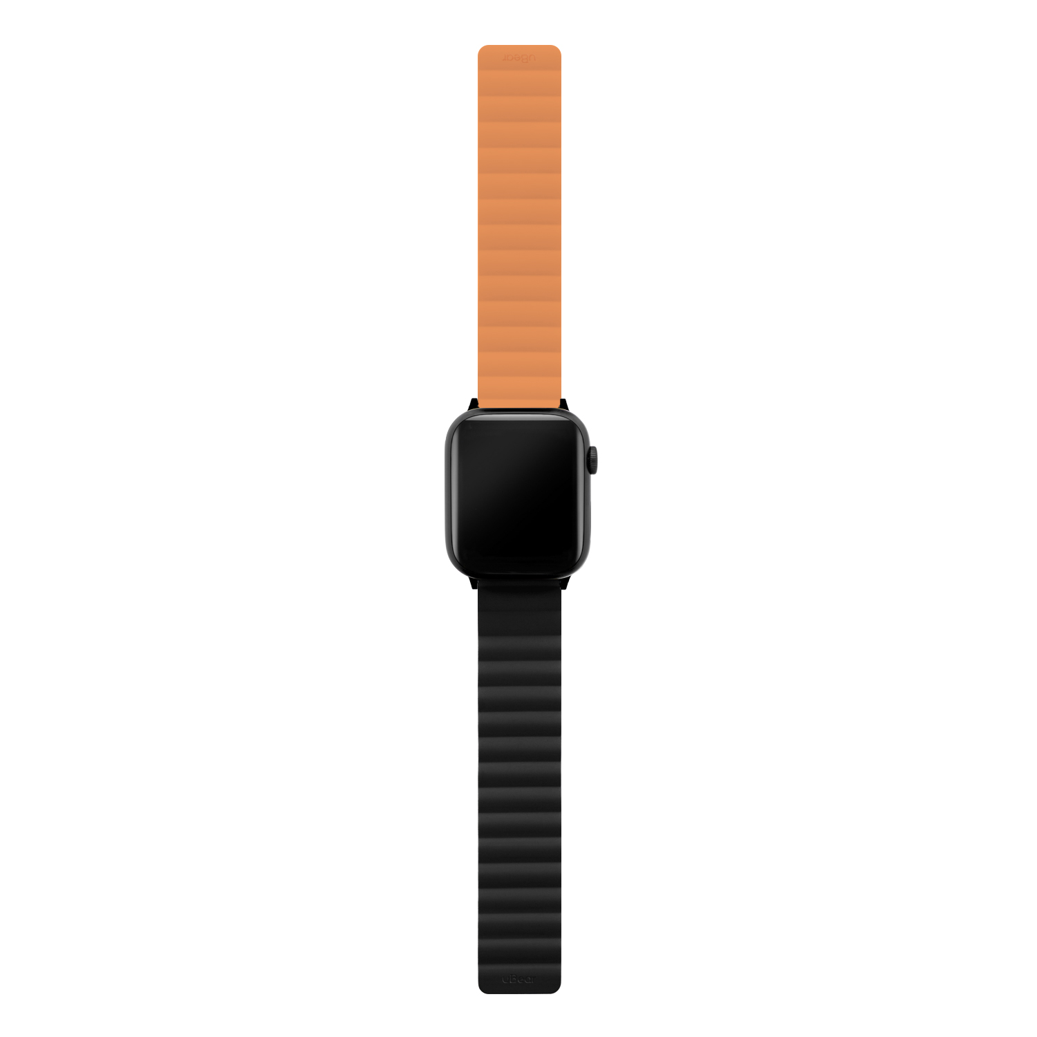Ремешок uBear Mode для Apple Watch (42, 44, 45, 49 мм),силиконовый, цвет черный/оранжевый