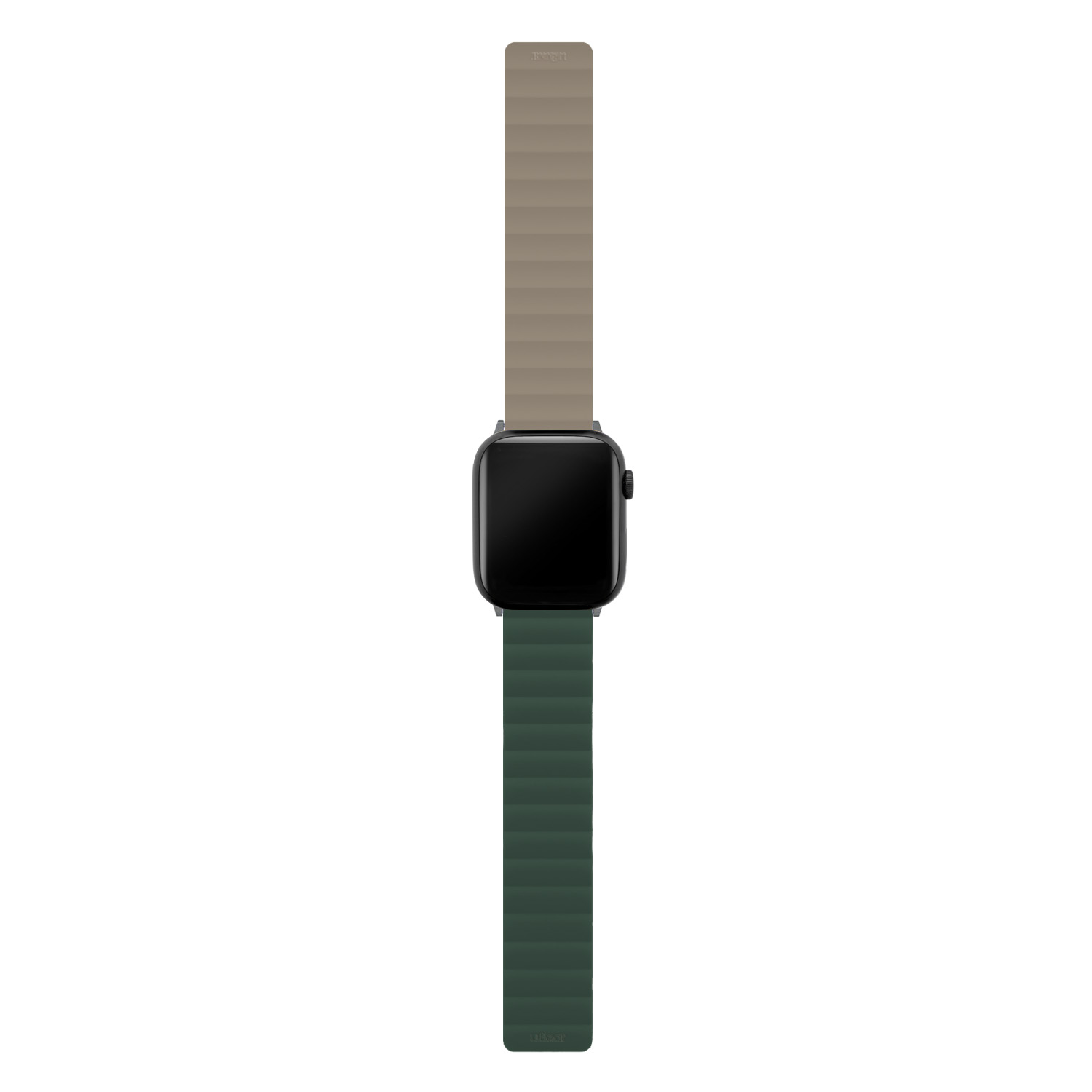 Ремешок uBear Mode для Apple Watch (42, 44, 45, 49 мм), силиконовый, цвет зеленый/серый