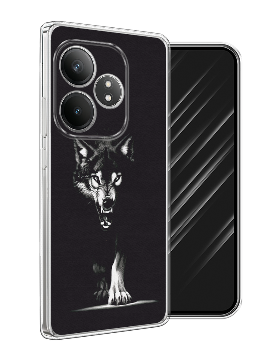 

Чехол Awog на Realme GT 6T "Волк выходит из ночи", Серый;черный;белый, 2517550-1