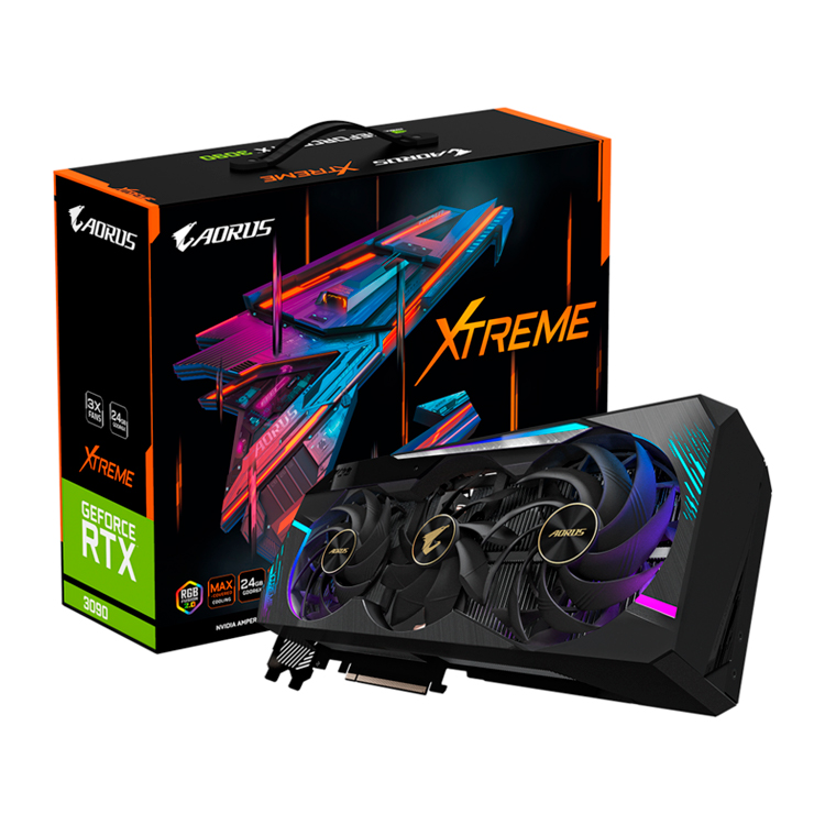 фото Видеокарта gigabyte aorus geforce rtx 3090 xtreme (gv-n3090aorus x-24gd)