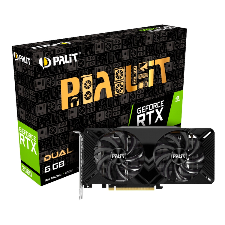 Видеокарта Palit NVIDIA GeForce RTX 2060 DUAL (NE62060018J9-1160A-1)