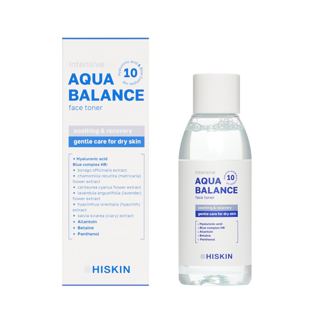 Успокаивающий тонер для лица Hiskin Aqua Balance с фитокомплексом и гиалуроновой кислотой