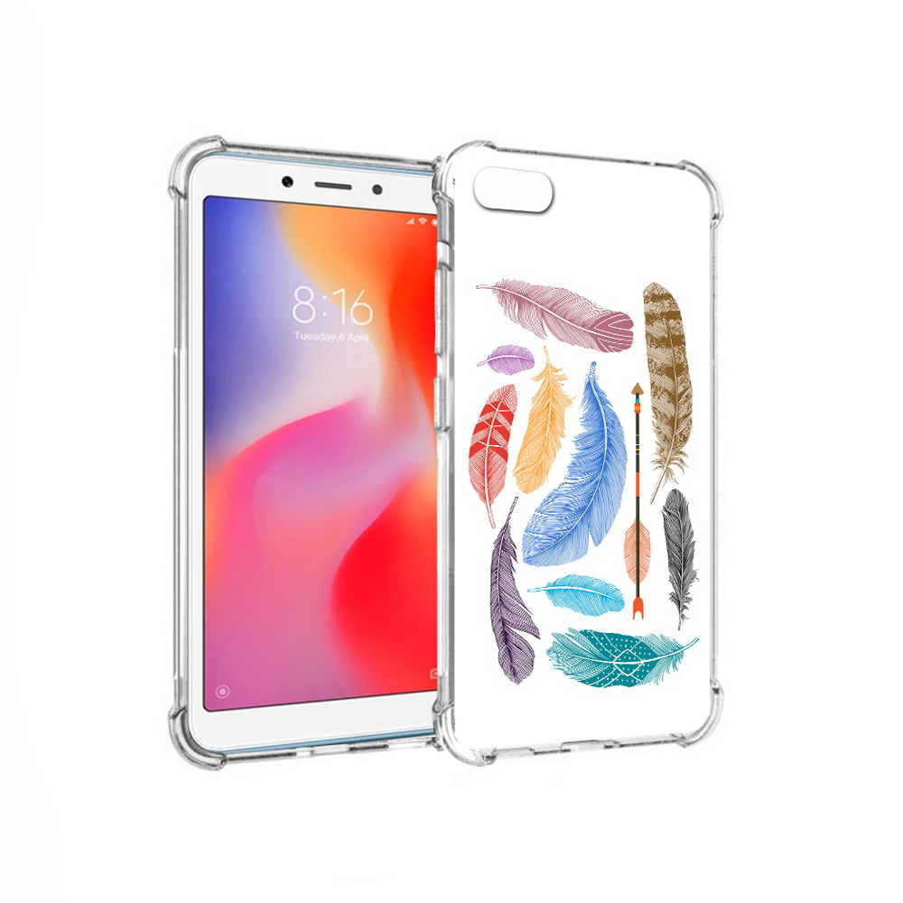 

Чехол MyPads Tocco для Xiaomi Redmi 6A разноцветные перья (PT113916.305.572), Прозрачный, Tocco