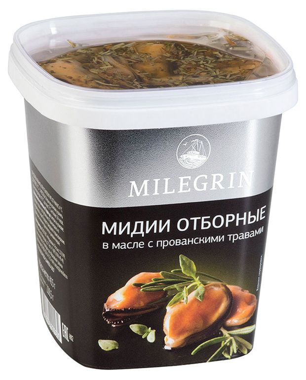 

Мидии Меридиан | Milegrin, отборные, с прованскими травами, в масле, 415 г