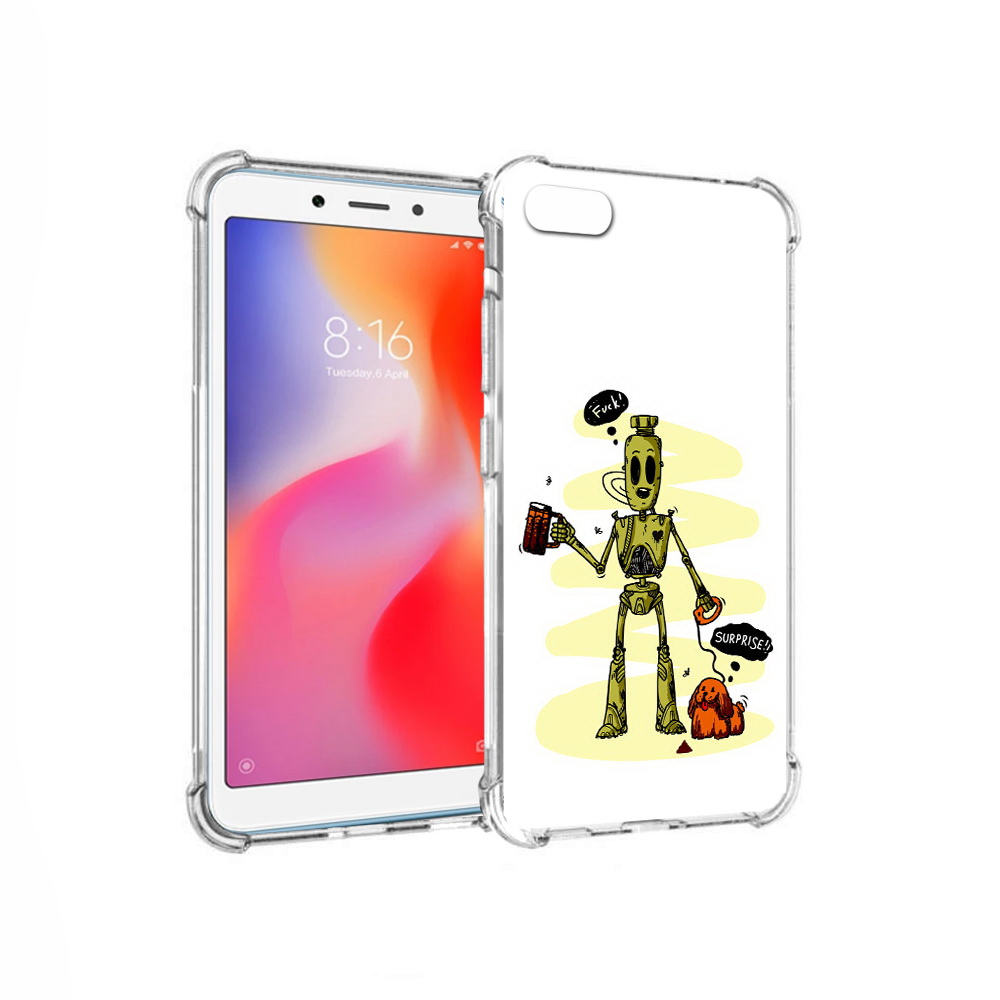 

Чехол MyPads Tocco для Xiaomi Redmi 6A прикольный робот (PT113916.305.557), Прозрачный, Tocco