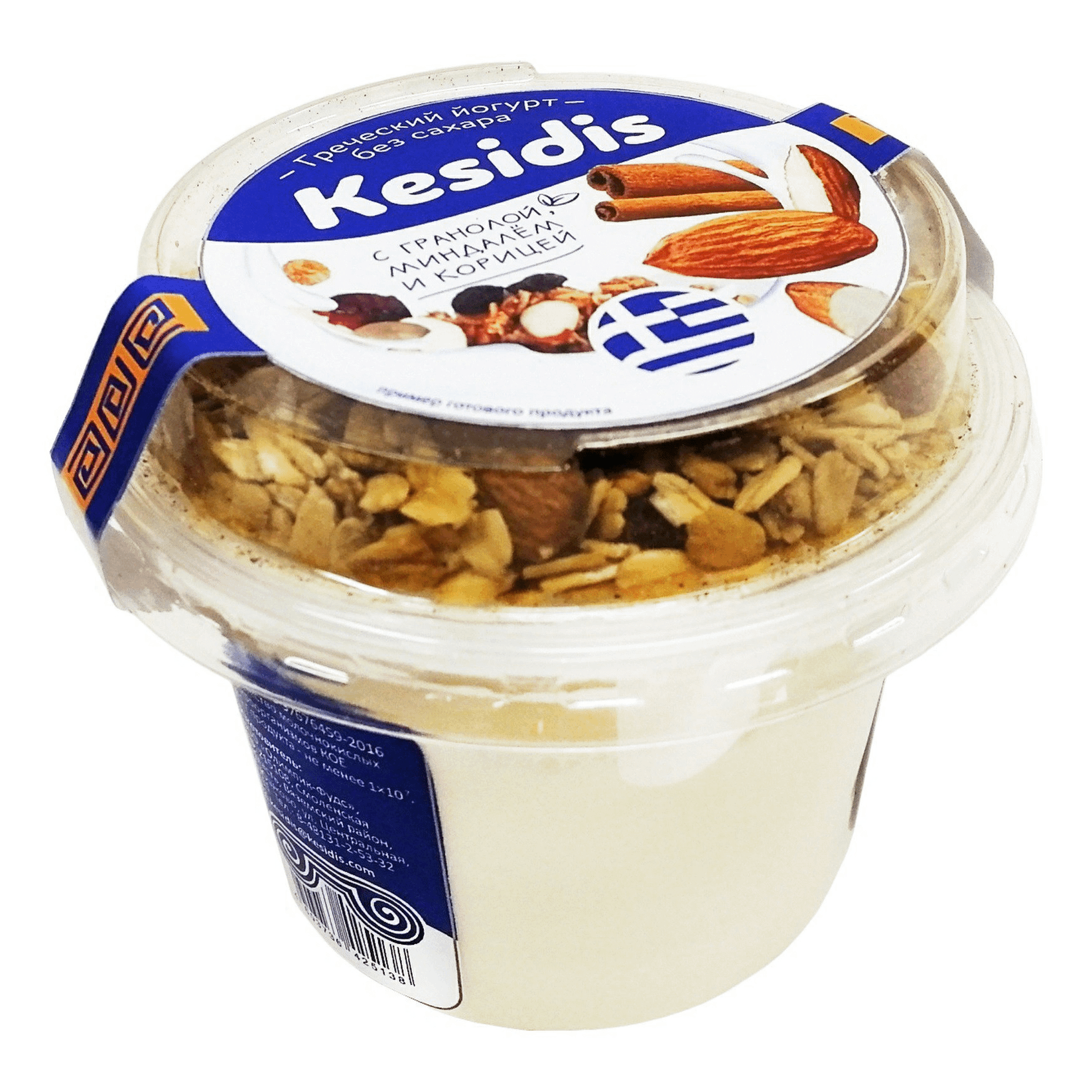 Йогурт Kesidis Dairy Греческий гранола-миндаль-корица 4% 200 г