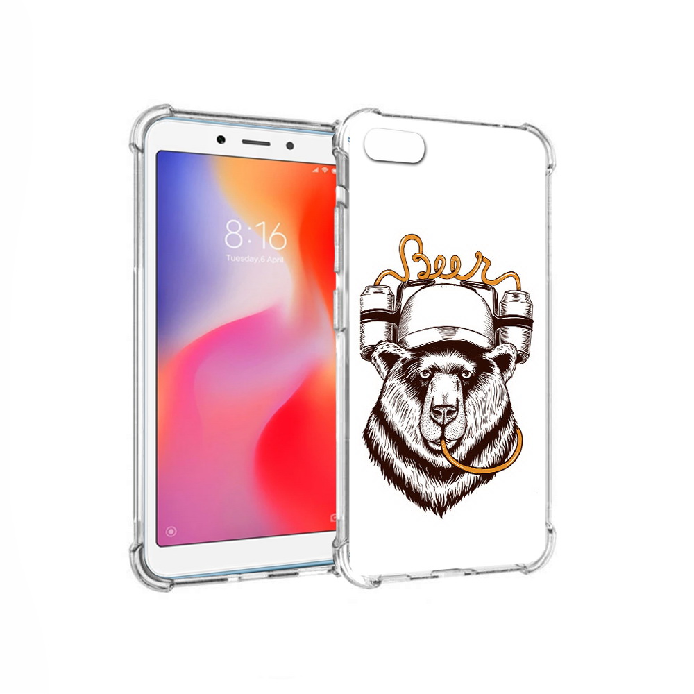 

Чехол MyPads Tocco для Xiaomi Redmi 6A пивной медведь (PT113916.305.538), Прозрачный, Tocco