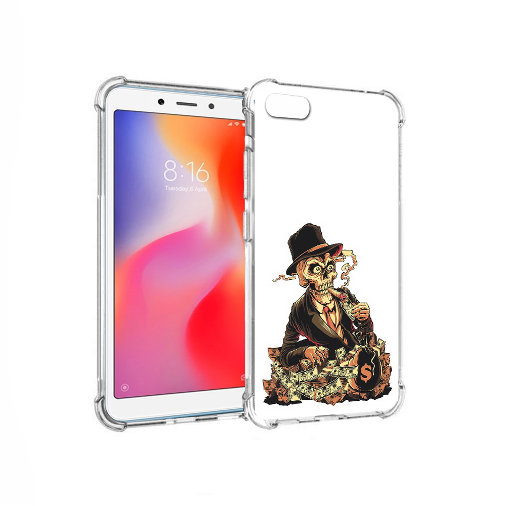 

Чехол MyPads Tocco для Xiaomi Redmi 6A нарисованный череп с сигаретой (PT113916.305.515), Прозрачный, Tocco