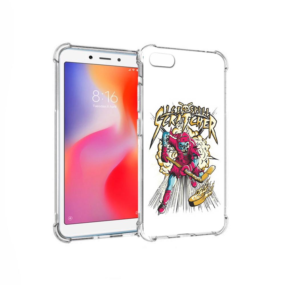 

Чехол MyPads Tocco для Xiaomi Redmi 6A нарисованный скелет хоккеист (PT113916.305.514), Прозрачный, Tocco