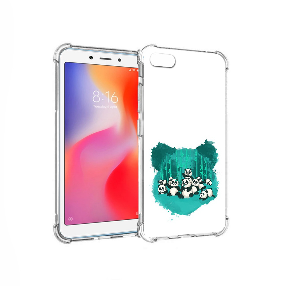 

Чехол MyPads Tocco для Xiaomi Redmi 6A нарисованные панды (PT113916.305.508), Прозрачный, Tocco