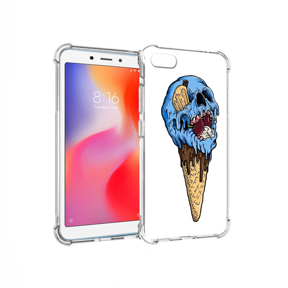 

Чехол MyPads Tocco для Xiaomi Redmi 6A мороженное череп (PT113916.305.484), Прозрачный, Tocco