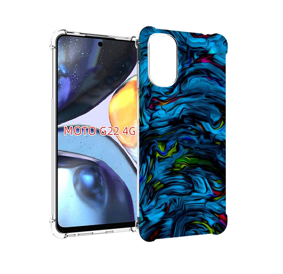 

Чехол MyPads голубая краска в темноте для Motorola Moto G22 4G, Прозрачный, Tocco