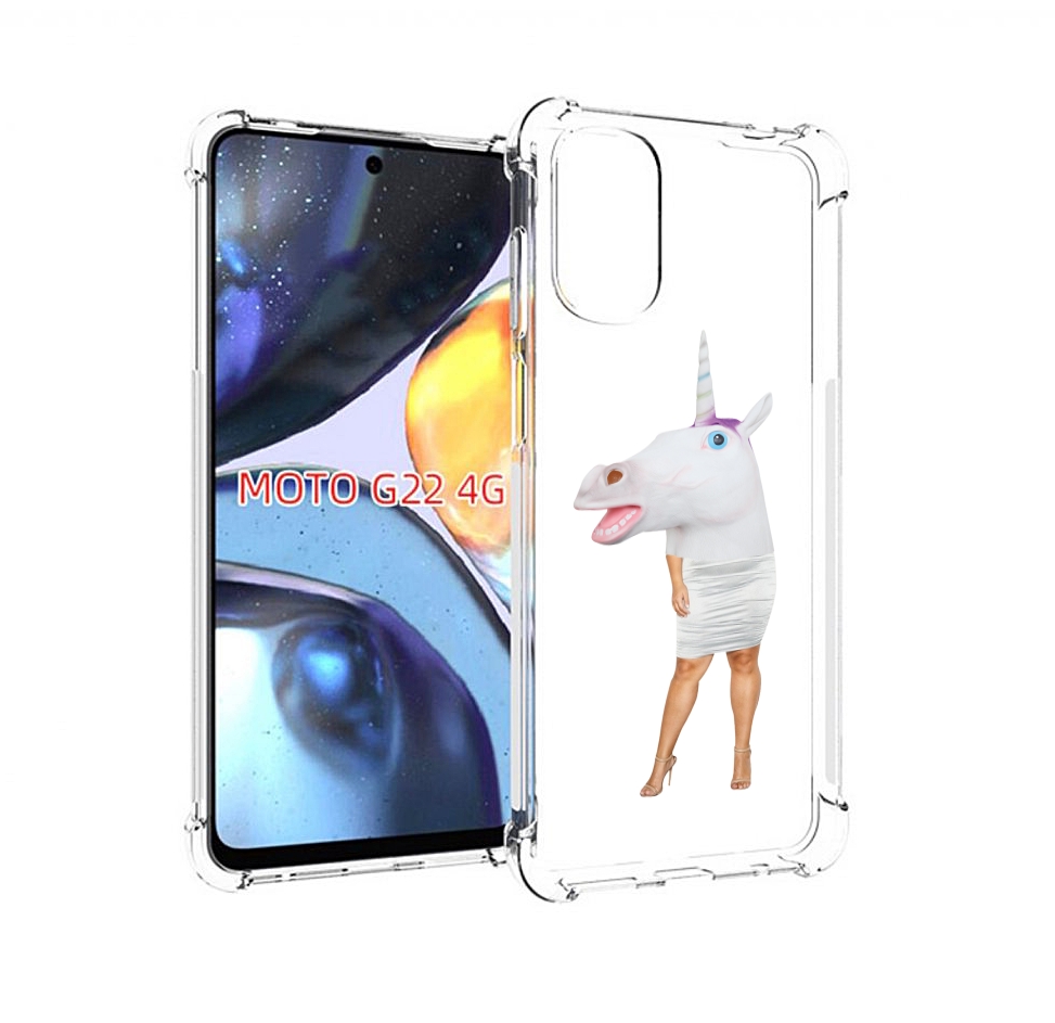 

Чехол MyPads голова-единорога для Motorola Moto G22 4G, Прозрачный, Tocco