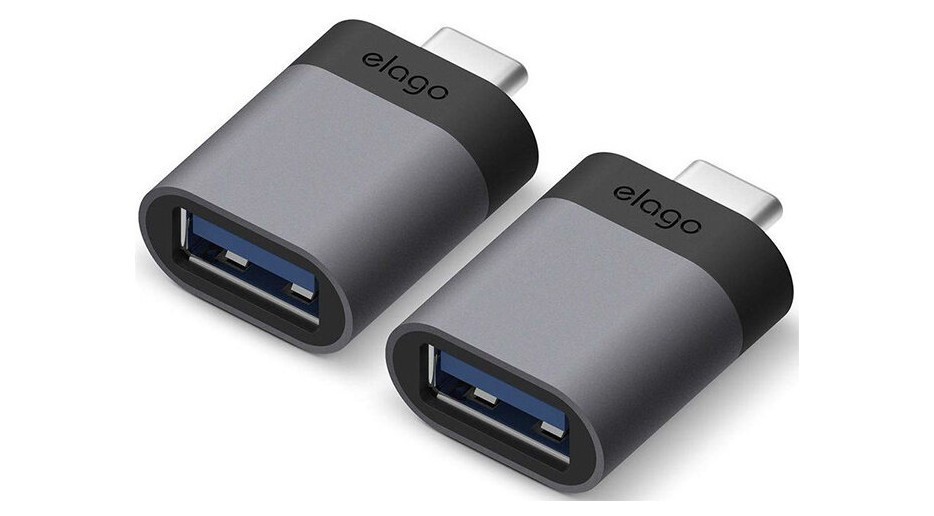 

Переходник Elago Mini Aluminum USB-C to USB-A (2 шт.) Темно-серый (EADP-ALUSBC-DG-2P), Mini Aluminum