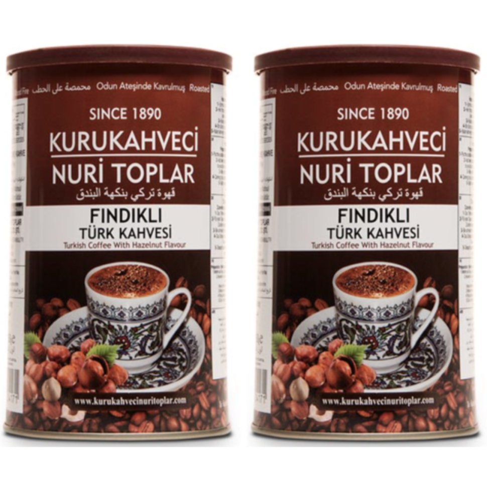 Турецкий кофе молотый Kurukahveci с фундуком, 2 шт по 250 г