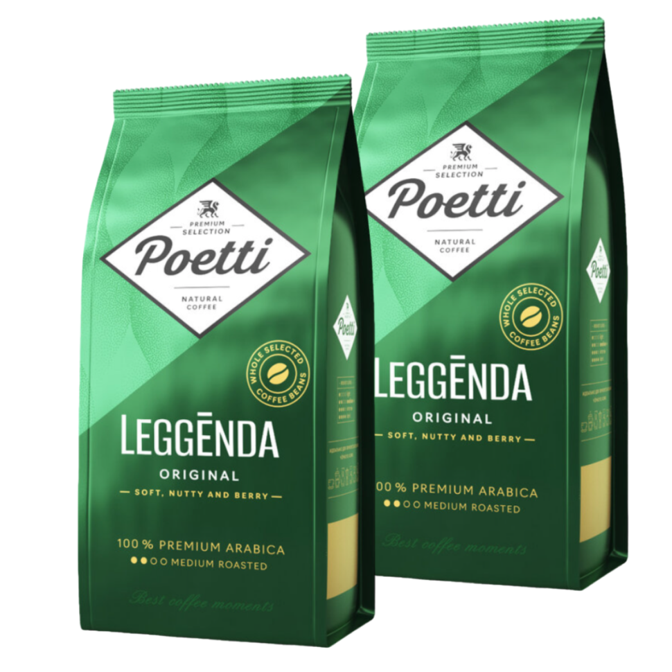 Кофе зерновой Poetti Leggenda Original, 2 шт по 250 г