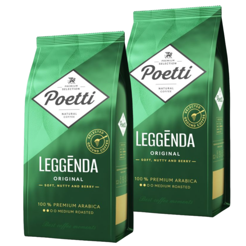 Кофе молотый Poetti Leggenda Original 2 шт по 250 г 1445₽