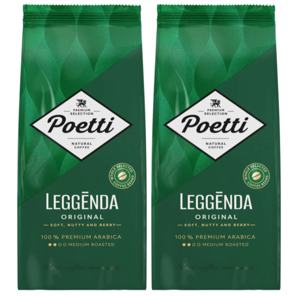 Кофе зерновой Poetti Leggenda Original, 2 шт по 1 кг