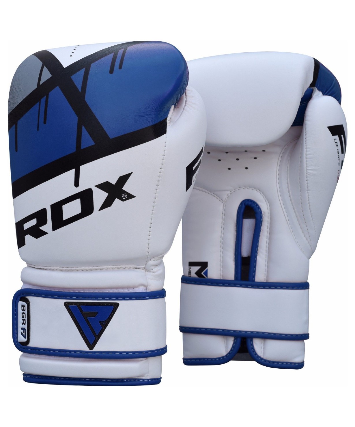 Боксерские перчатки RDX BGR-F7 BLUE BGR-F7U, синие, 12 унций