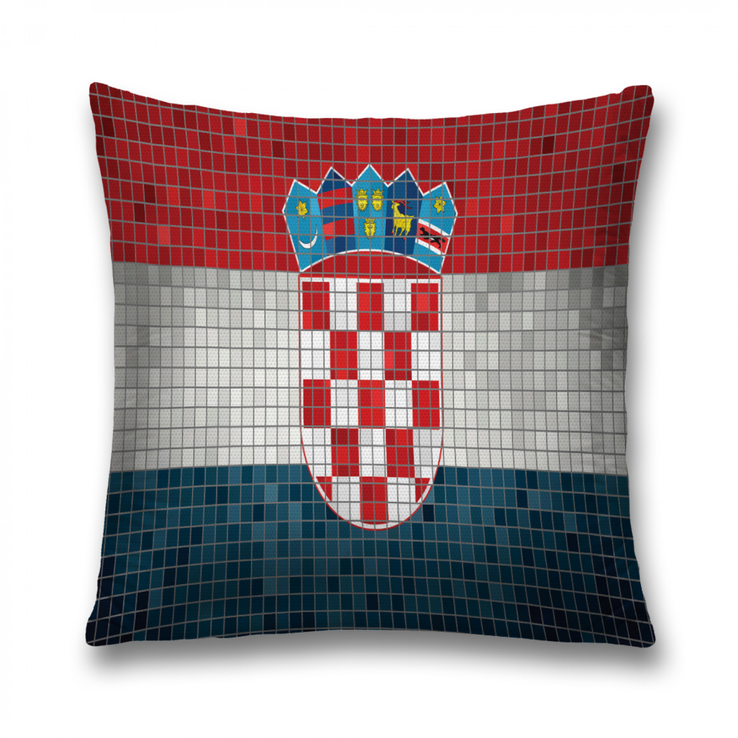 фото Наволочка декоративная joyarty "мозаичный флаг хорватии" на молнии, 45x45 см