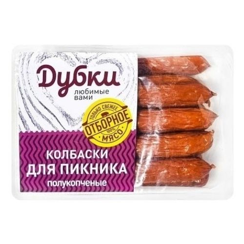 

Колбаски Дубки Для пикника полукопченые 400 г