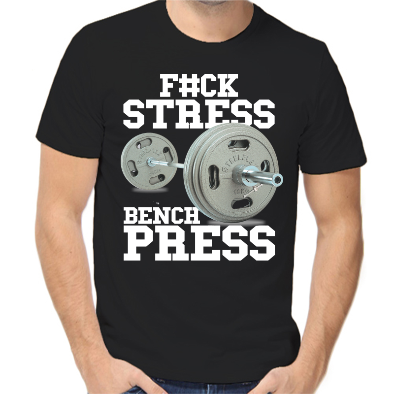 

Футболка мужская черная 52 р-р fuck stress bench press, Черный, fm_fuck_stress