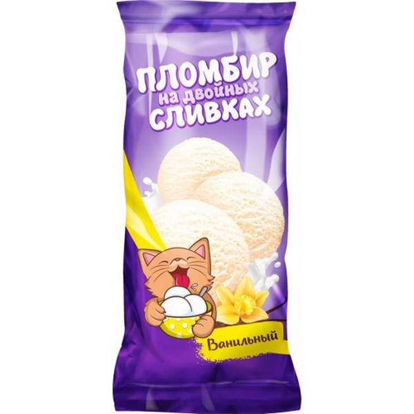 

Мороженое пломбир Пломбир на двойных сливках ванильный 900 г