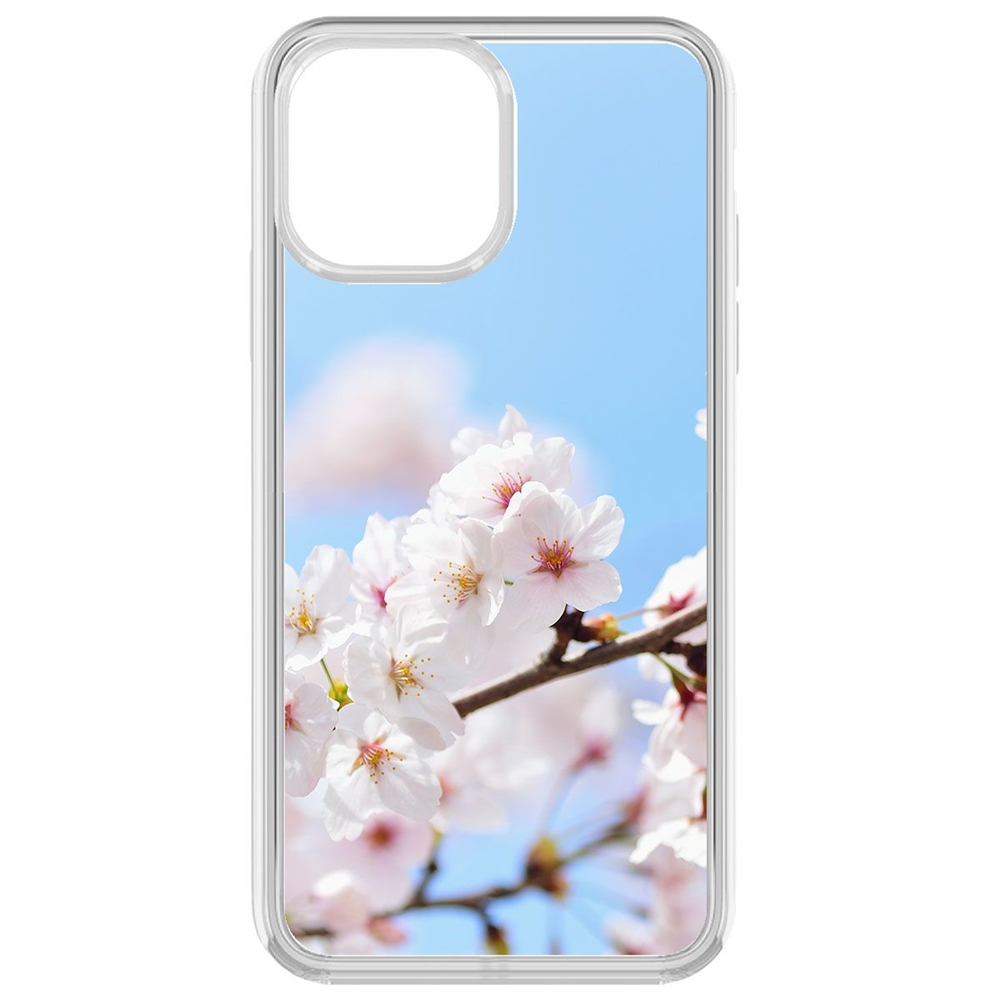 

Чехол-накладка Krutoff Clear Case Цветение для iPhone 13 Pro Max, Прозрачный