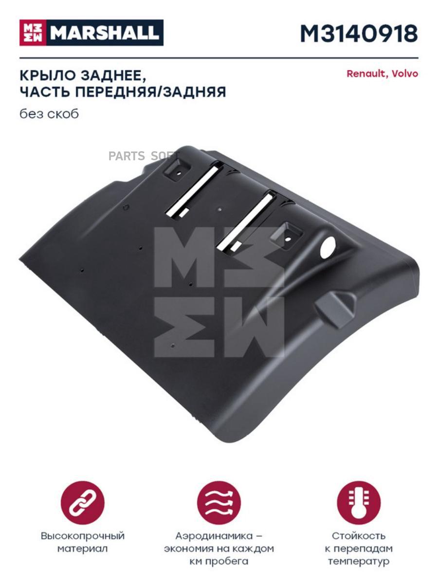 Крыло заднее без скоб черный пластик VOLVO о.н.20392544 (M3140918) Marshall M3140918