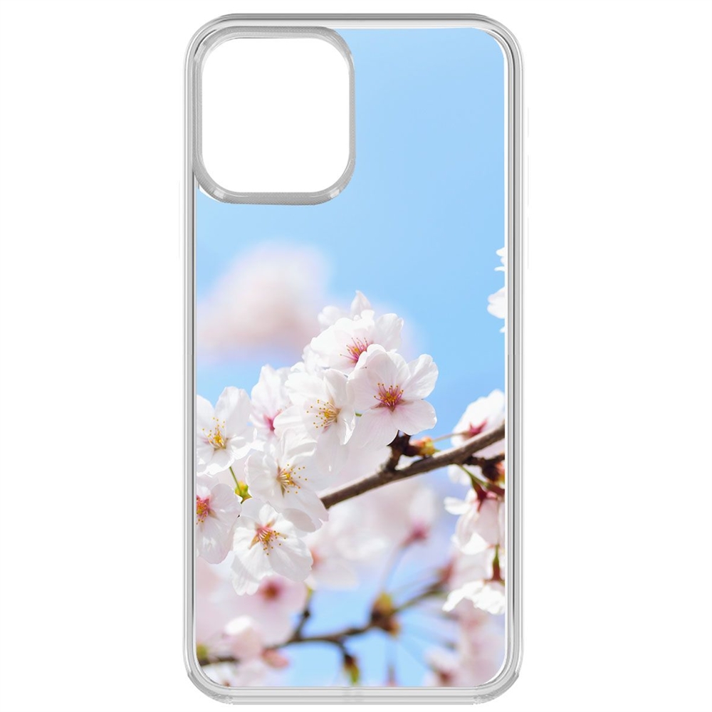 

Чехол-накладка Krutoff Clear Case Цветение для iPhone 13 Pro, Прозрачный