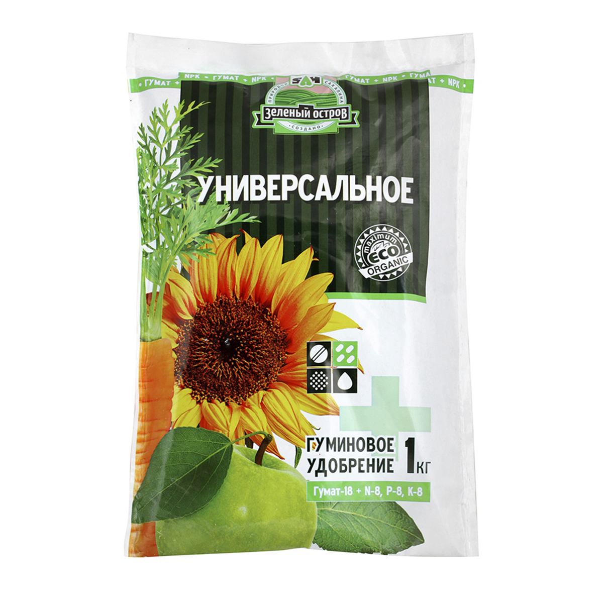 

Гуминовое удобрение Сахалинские гуматы Зеленый остров Универсальное 1 кг