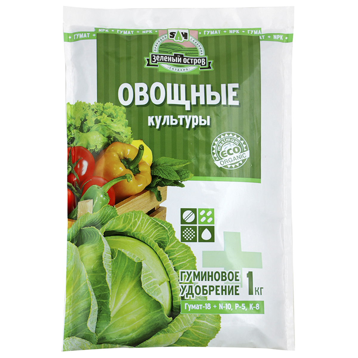 

Гуминовое удобрение Сахалинские гуматы Зеленый остров для овощных культур 1 кг