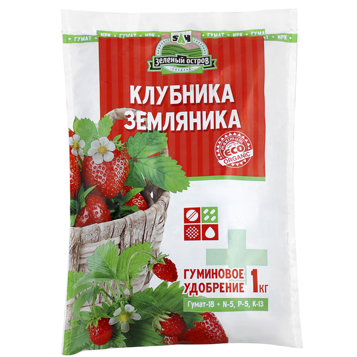 

Гуминовое удобрение Сахалинские гуматы Зеленый остров для клубники и земляники 1 кг