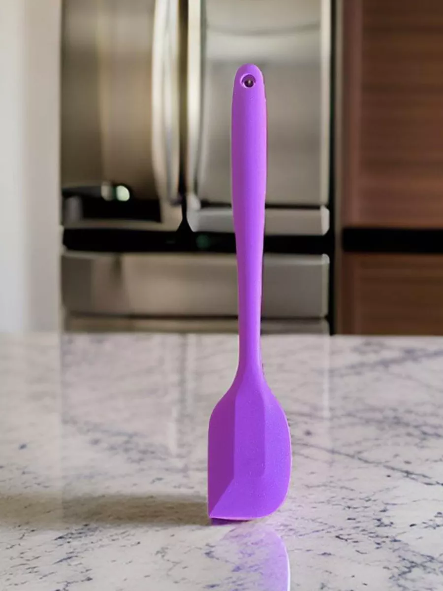 

Лопатка For kitchen кухонная силиконовая цельнолитая фиолетовая, Фиолетовый, L300