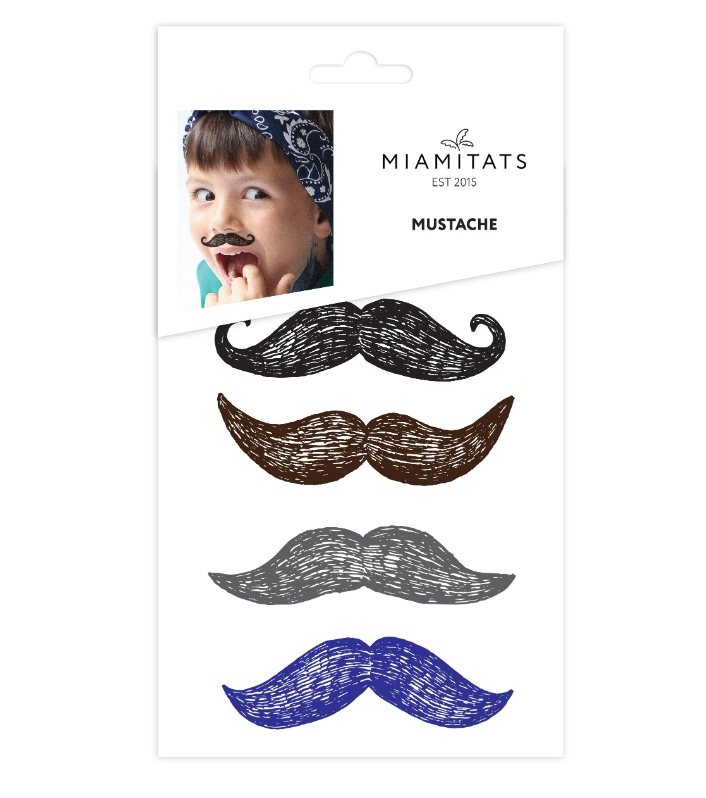 

Тату переводные Miamitats Kids Mustache, Разноцветный
