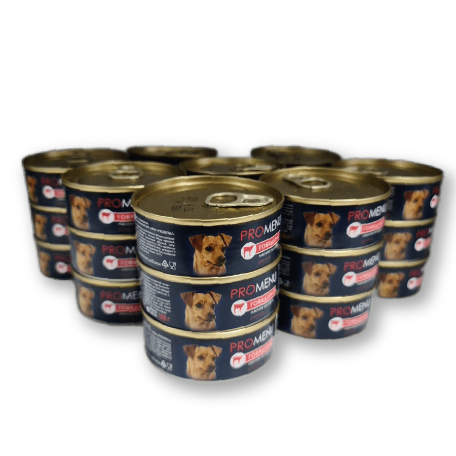 

Консервы для собак PROMENU мясное ассорти с говядиной, 24шт по 100г