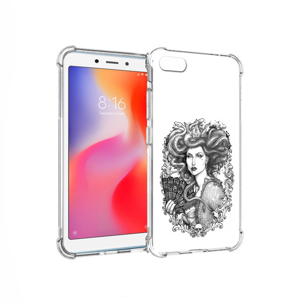 

Чехол MyPads Tocco для Xiaomi Redmi 6A медуза черно белый (PT113916.305.472), Прозрачный, Tocco