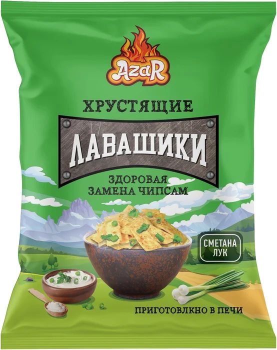 

Лавашики Azar хрустящие, сметана с луком, 90 г