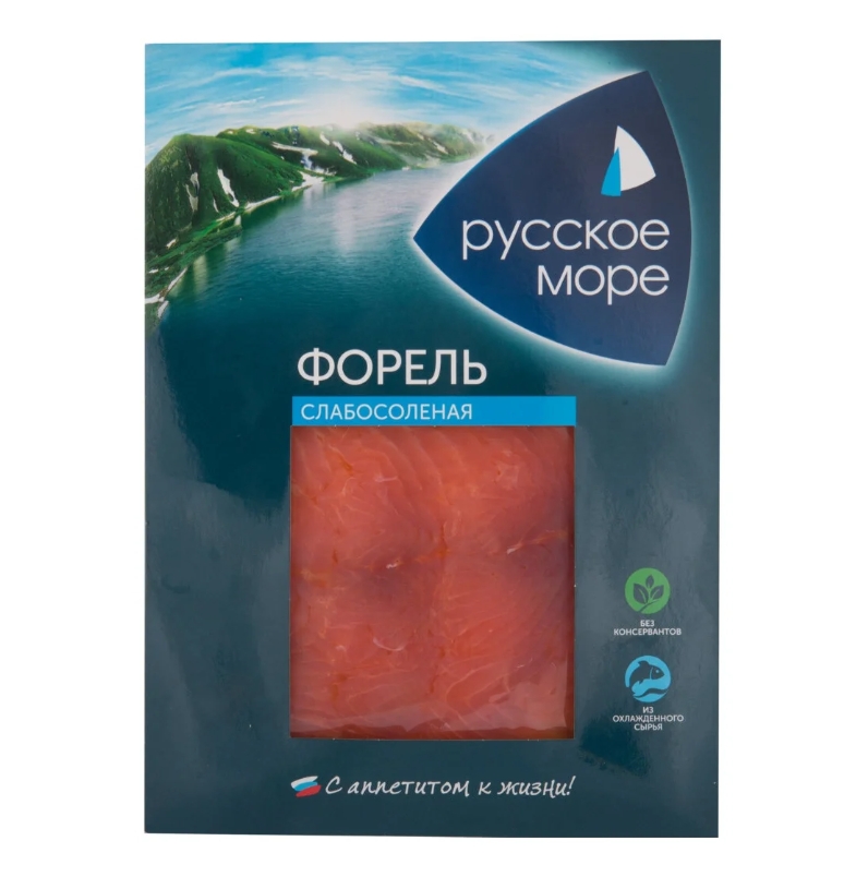 

Форель Русское море филе-ломтики, слабосолёная, охлаждённая, 120 г